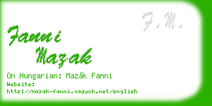 fanni mazak business card
